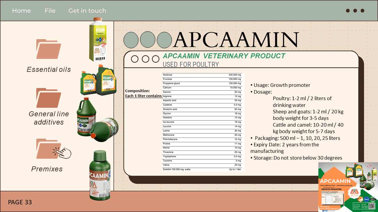 apca group poland -- export veterinary products -- apcaamin